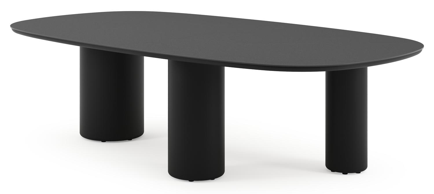 Amico tuintafel bombo xl in zwart aluminium en volkeramiek Nero Black - L 270 x B 148 x H 73.5 cm