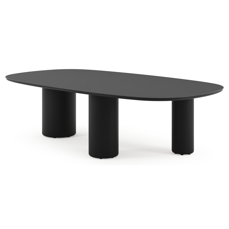 Amico tuintafel bombo xl in zwart aluminium en volkeramiek Nero Black - L 270 x B 148 x H 73.5 cm