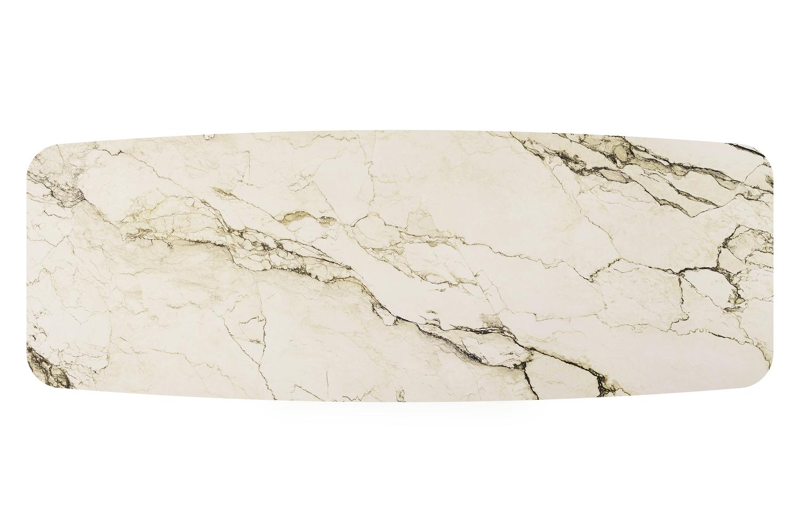 Orso tuintafel bootvorm in zwart aluminium en volkeramiek colorado dunes - L 315 x B 115 x H 75 cm