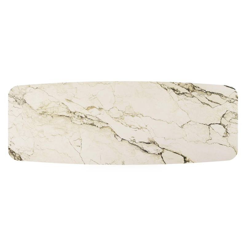 Orso tuintafel bootvorm in zwart aluminium en volkeramiek colorado dunes - L 315 x B 115 x H 75 cm