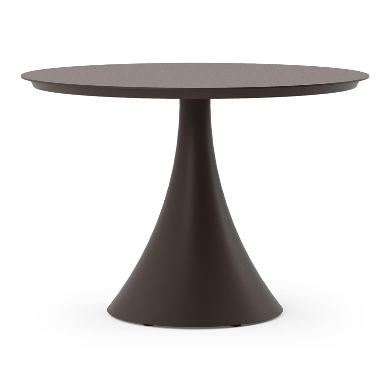 Fano tuintafel rond in donkerbruin aluminium - Dia. 110 x H 75 cm