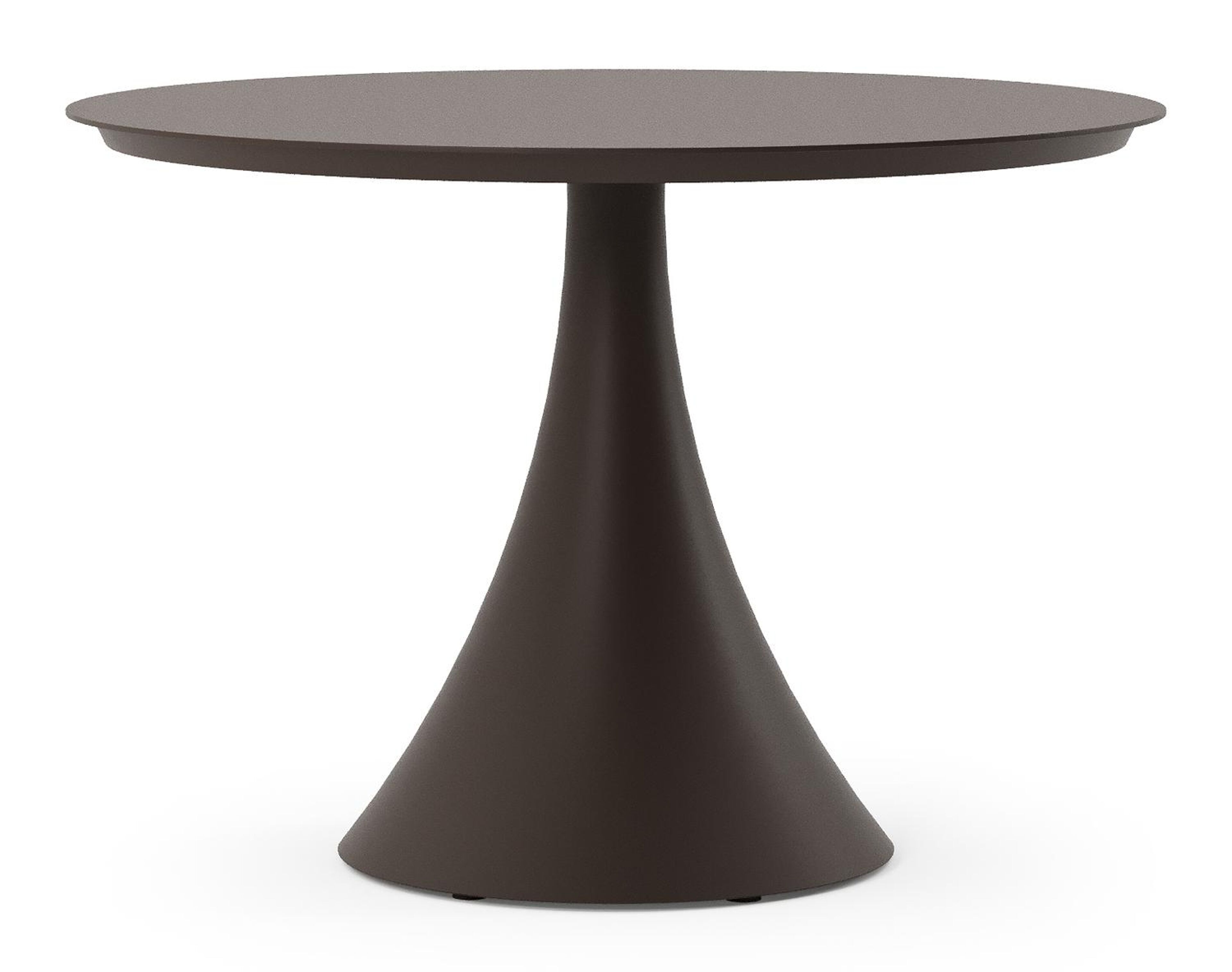 Fano tuintafel rond in donkerbruin aluminium - Dia. 110 x H 75 cm