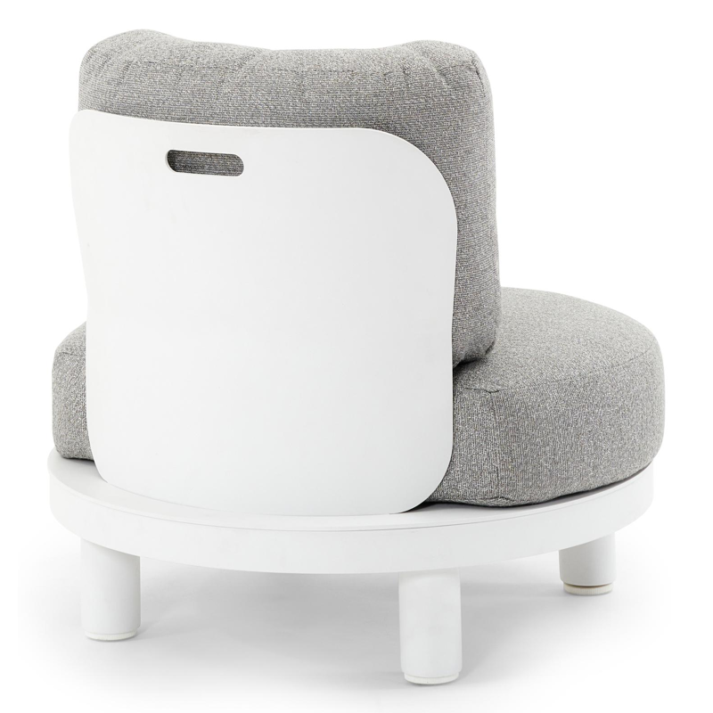 Donato loungezetel 1-zit in wit aluminium met tundra charcoal all weather sunbrella® luxe kussen