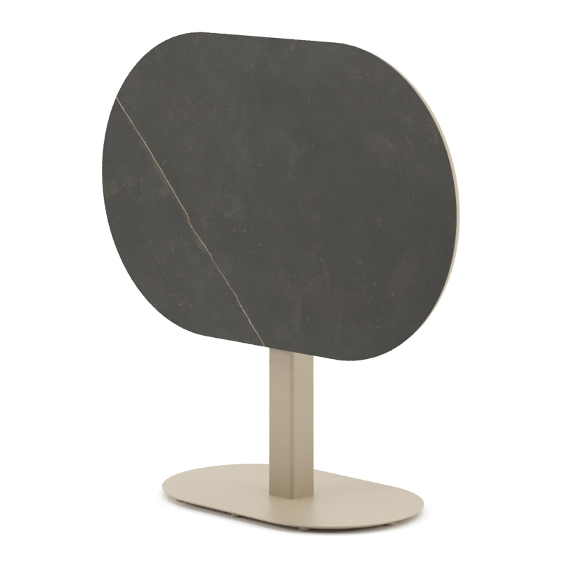 Teramo kantelbare tuintafel bombo in beige aluminium en volkeramiek Calatorao - L 110 x B 70 x H 74 cm