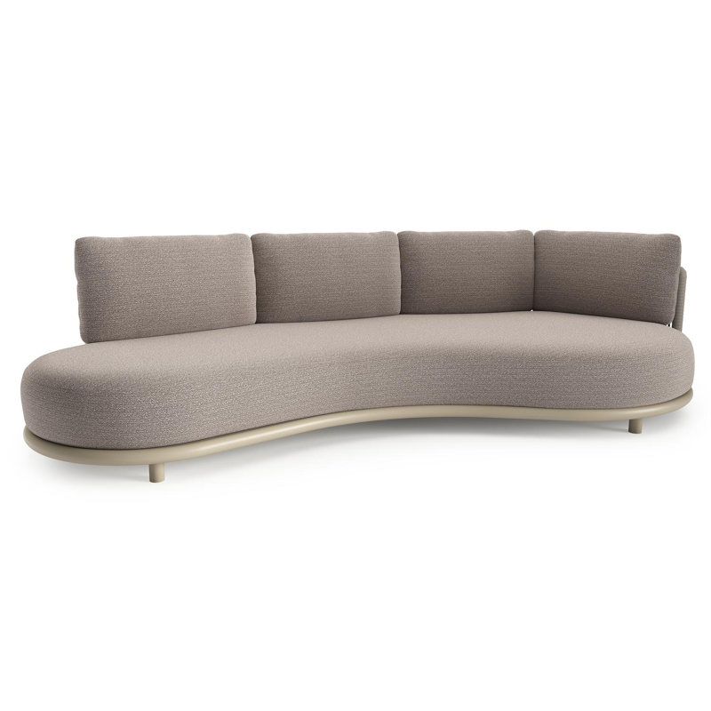 Lomano loungebank in beige aluminium met wander granite all weather sunbrella® luxe kussen