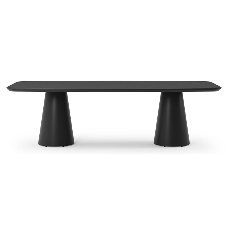 Table de jardin Donato en aluminium noir et céramique pleine nero black - Lg 255 x Larg. 115 x H 74 cm