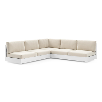 Como loungehoek in wit aluminium met althea off white all weather cosytica kussen