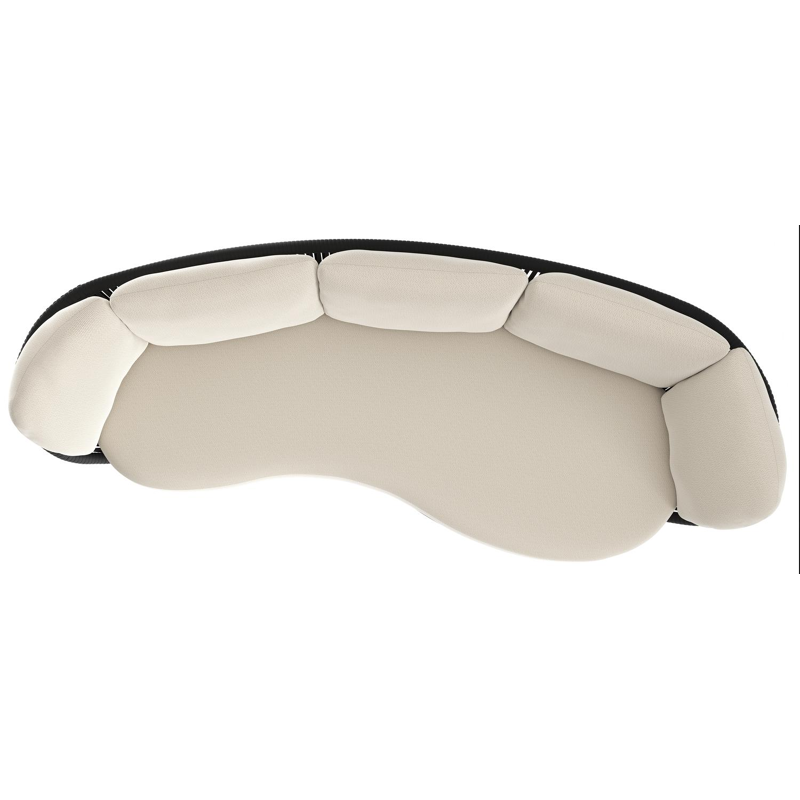 Lupino loungebank in zwart aluminium en zwart verticaal geweven luxe vlakke brede rope met lopi marble all weather sunbrella® luxe kussen