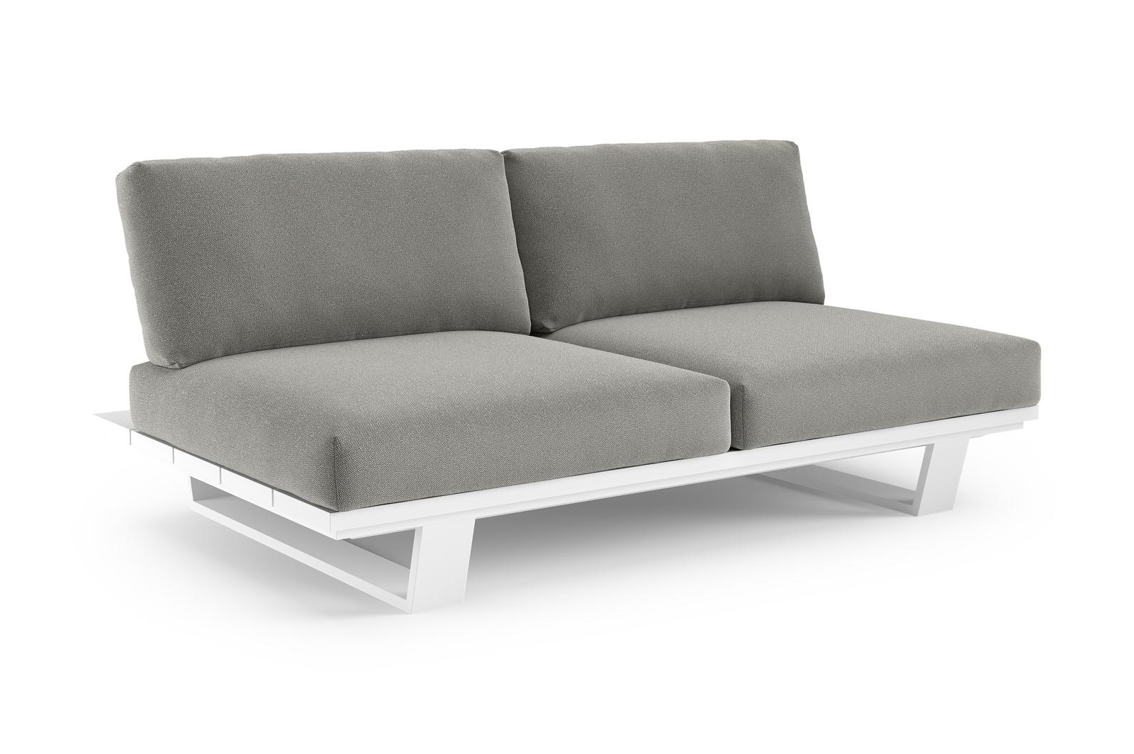 Pagino loungebank in wit aluminium met savane zinc all weather sunbrella® luxe kussen