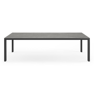 Ensemble de jardin Trente en aluminium noir avec plateau de table en céramique pleine gris et 10 chaises de jardin Artena