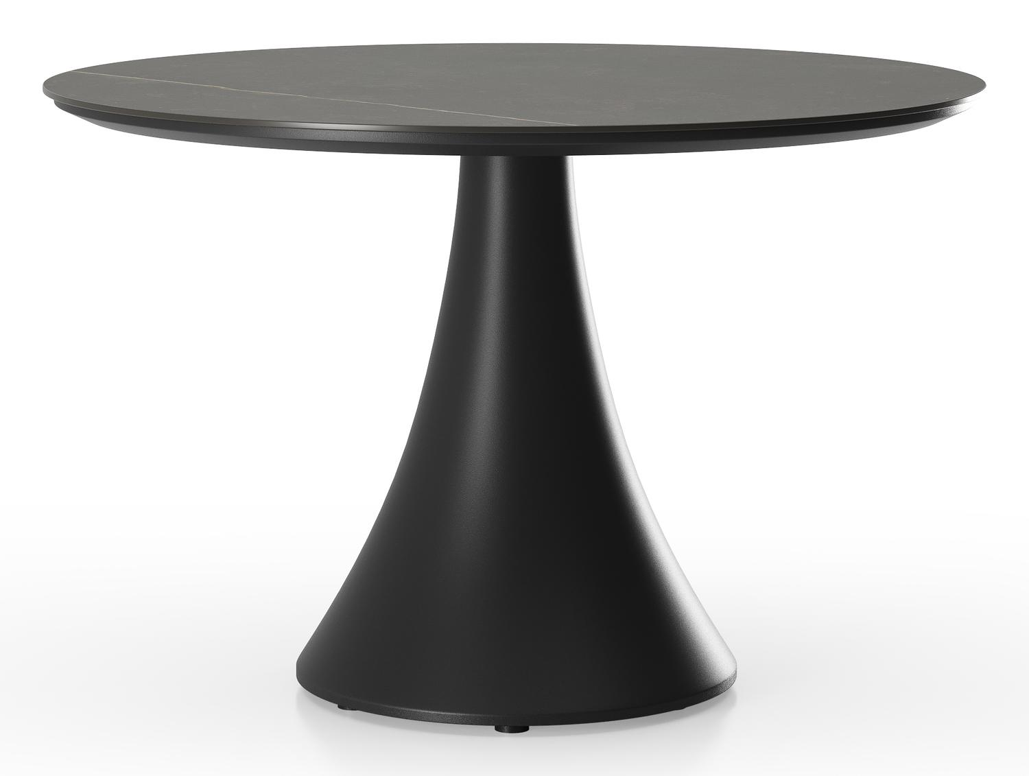 Fano low dining loungetafel in zwart aluminium en volkeramiek calatorao - Dia. 85 x H 55 cm