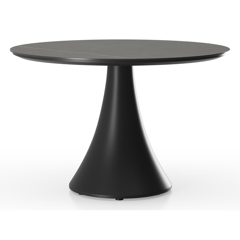 Fano low dining loungetafel in zwart aluminium en volkeramiek calatorao - Dia. 85 x H 55 cm