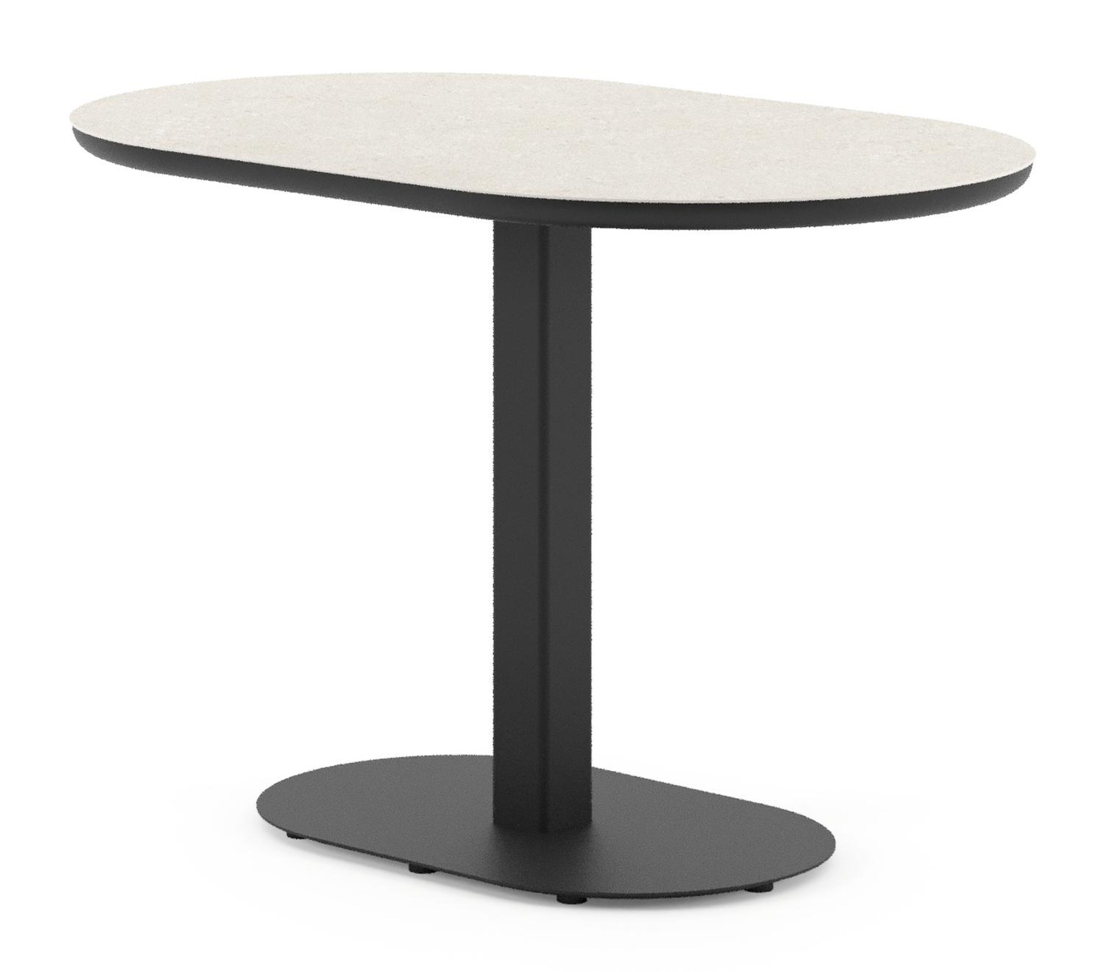 Teramo kantelbare tuintafel bombo in zwart aluminium en volkeramiek Shilin - L 110 x B 70 x H 74 cm