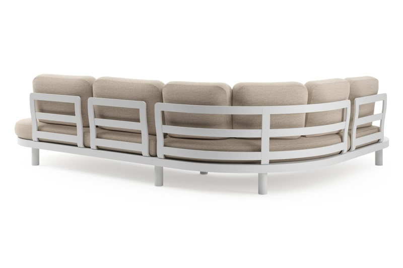 Palma loungehoek in wit aluminium met rustic weather+ softtouch kussen