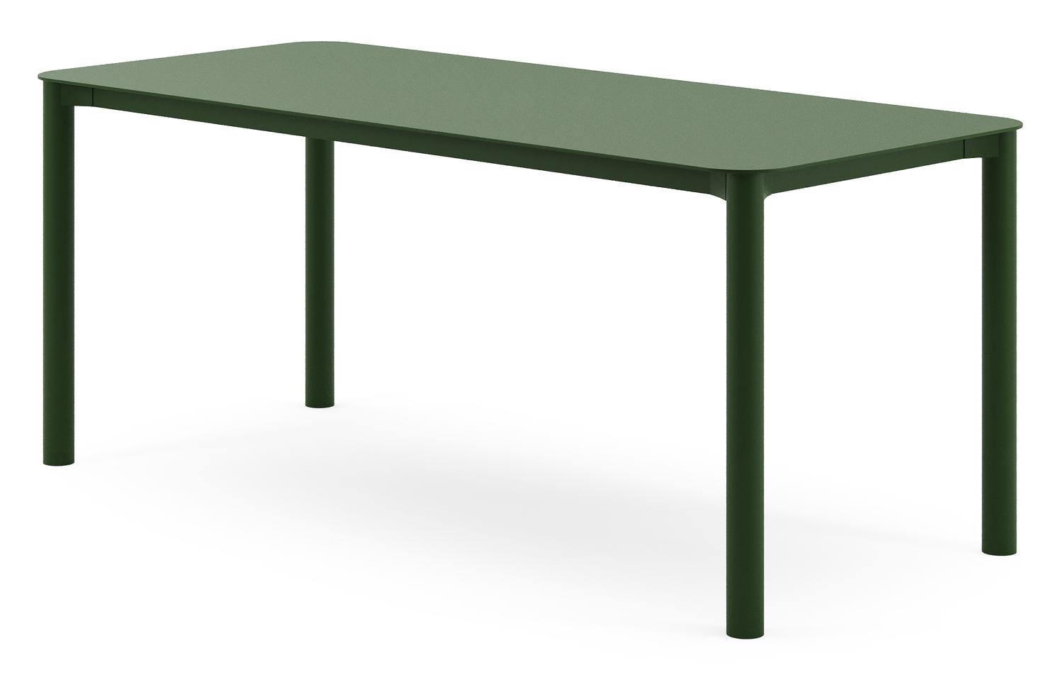 Orso tuintafel rechthoekig afgerond in groen aluminium - L 200 x B 80 x H 74.5 cm