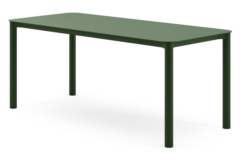 Orso tuintafel rechthoekig afgerond in groen aluminium - L 200 x B 80 x H 74.5 cm