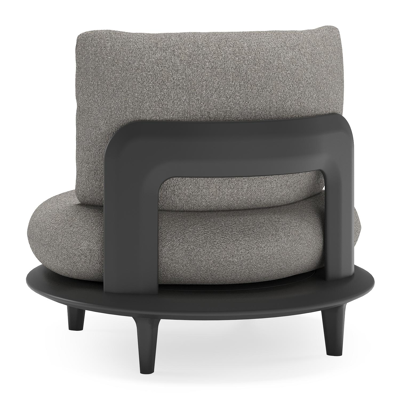Fauteuil de jardin Bomero en aluminium noir et coussins en all weather sunbrella® luxe tundra charcoal