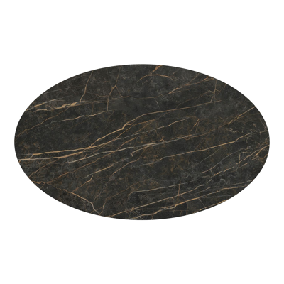 Fano tuintafel ovaal in zwart aluminium en volkeramiek black obsession - L 180 x B 110 x H 75 cm