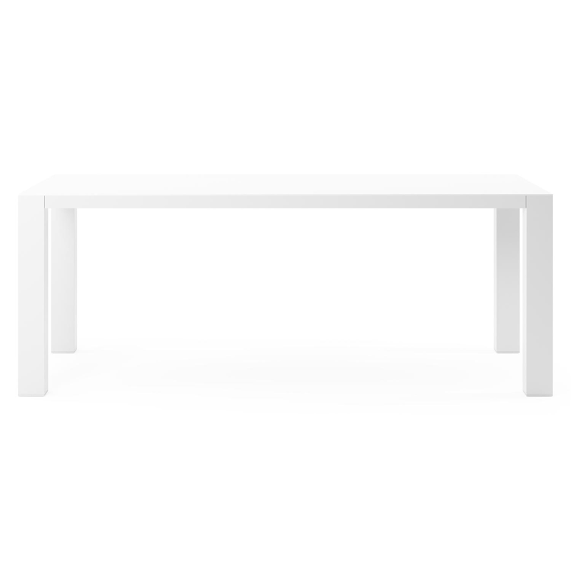 Table de jardin Nano en aluminium blanc et céramique pleine arctic white - Lg 200 x Larg. 100 x H 75 cm