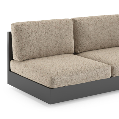 Como loungebank in zwart aluminium met bora jungle all weather cosytica kussen