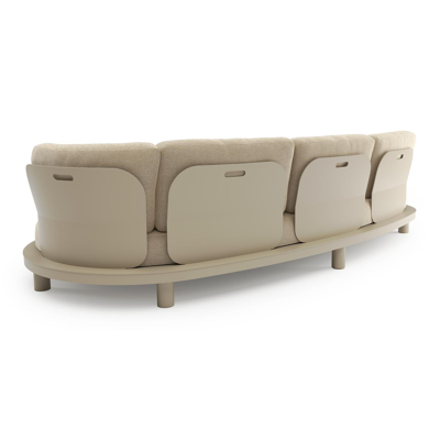 Donato loungebank in beige aluminium met althea camel all weather cosytica kussen