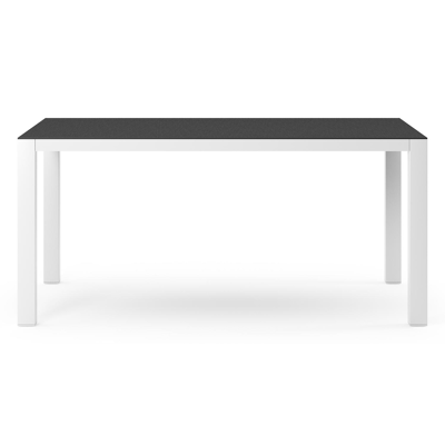Como tuintafel in wit aluminium en volkeramiek Nero Black - L 160 x B 100 x H 75 cm