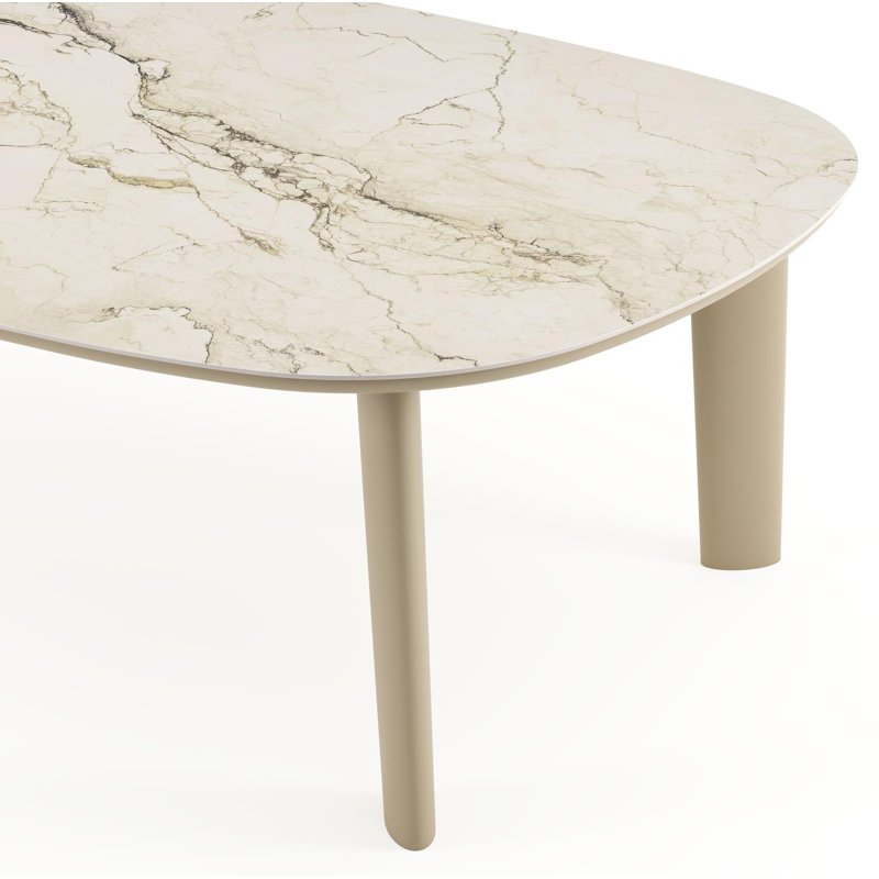 Amico tuintafel bombo xl in beige aluminium en volkeramiek Colorado Dunes - L 270 x B 148 x H 73.5 cm
