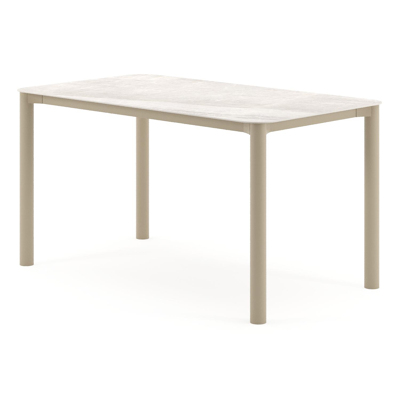 Orso tuintafel rechthoekig afgerond in beige aluminium en volkeramiek Taj Mahal - L 140 x B 80 x H 74.5 cm