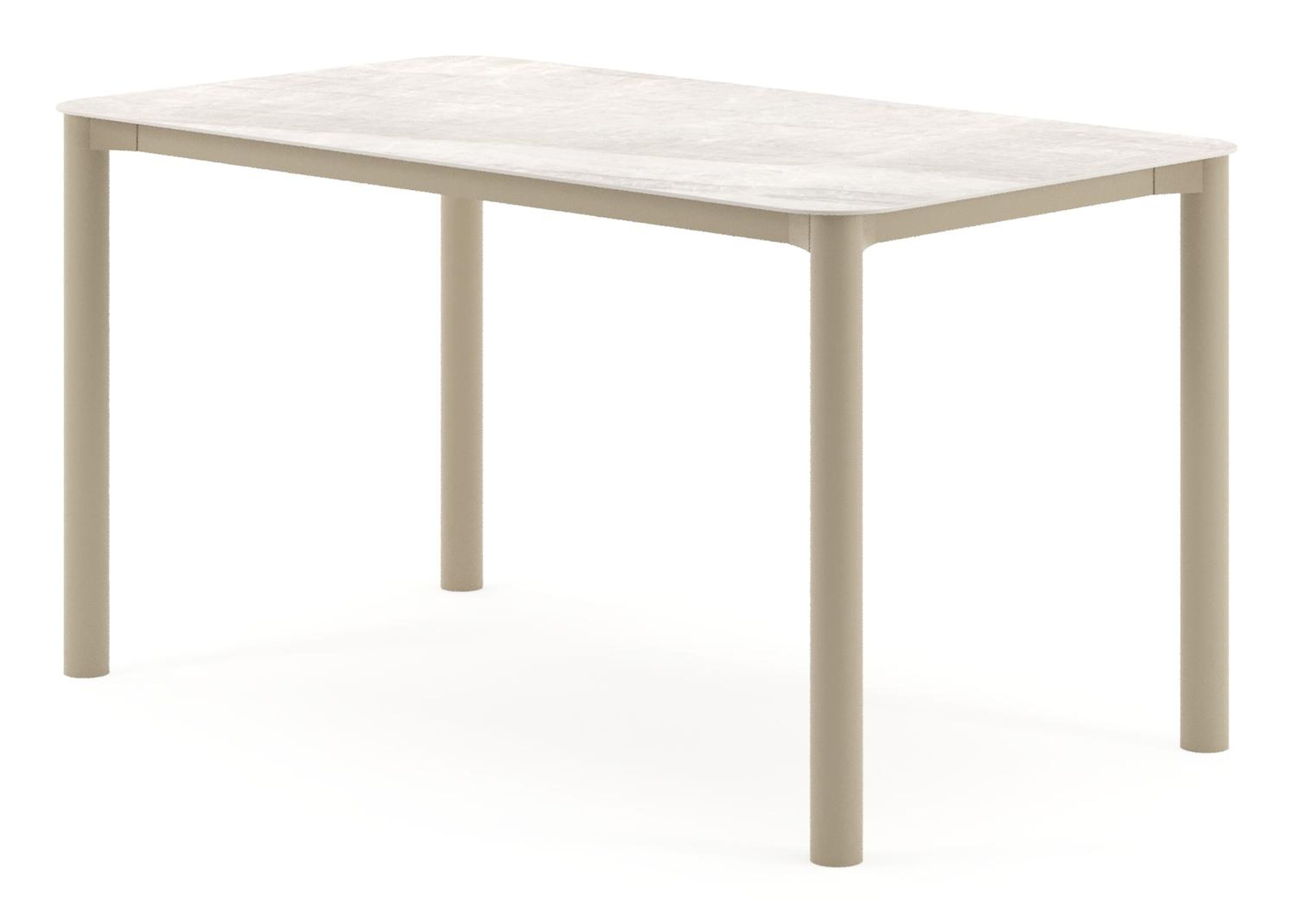 Orso tuintafel rechthoekig afgerond in beige aluminium en volkeramiek Taj Mahal - L 140 x B 80 x H 74.5 cm
