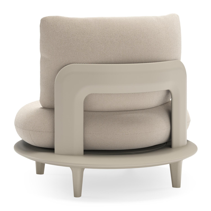 Bomero loungestoel in beige aluminium met lopi antique all weather sunbrella® luxe kussen