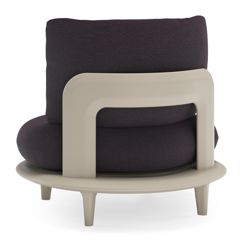 Fauteuil de jardin Bomero en aluminium beige et coussins en all weather sunbrella® luxe tundra red