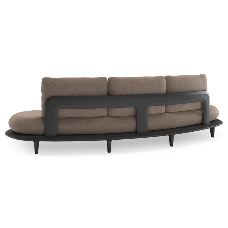 Bomero loungeset in zwart aluminium met savane earth all weather sunbrella® luxe kussen