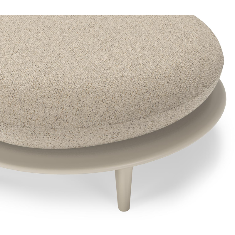 Bomero poef in beige aluminium met bora desert all weather cosytica kussen