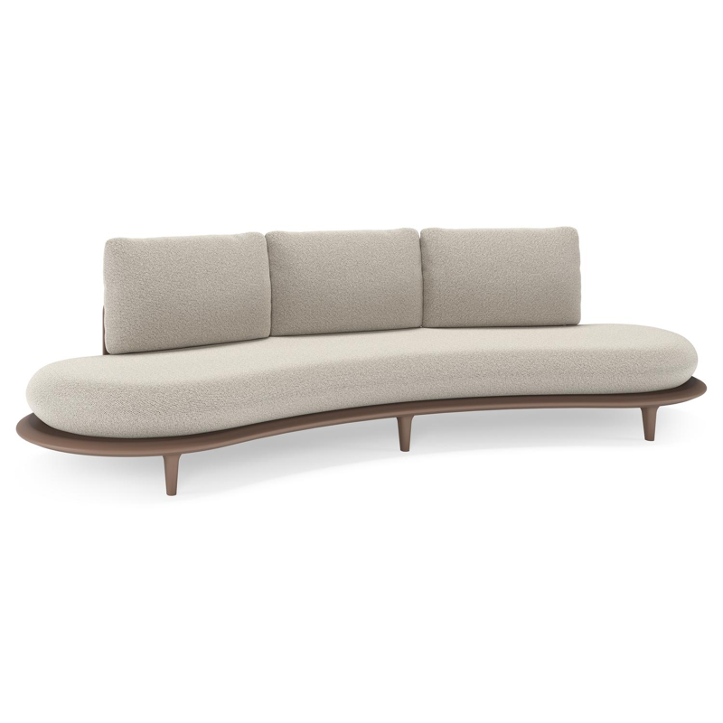 Bomero loungebank in taupe aluminium met firenze sand all weather solica kussen