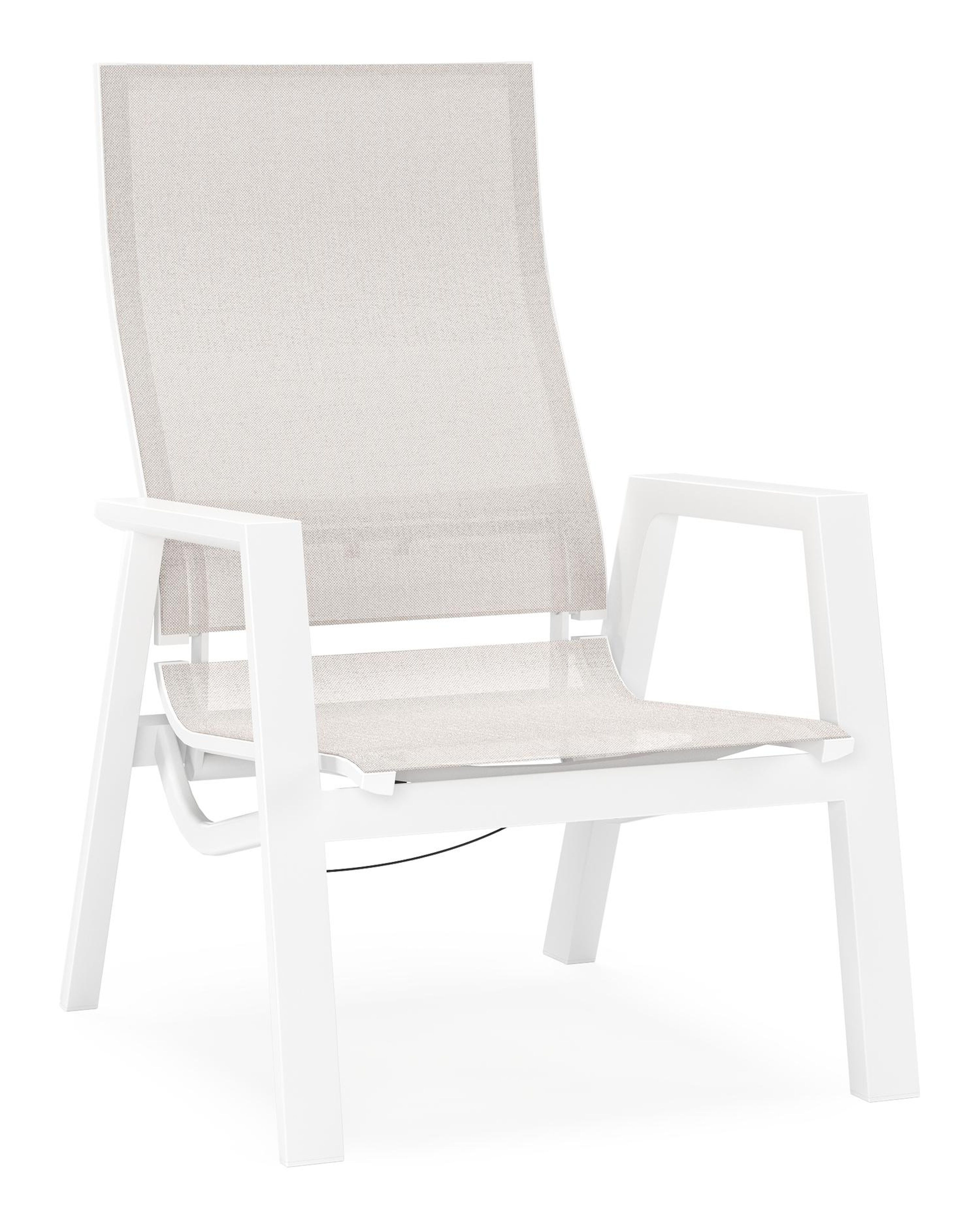 Prato loungestoel in wit aluminium met rustic weather+ softtouch kussen