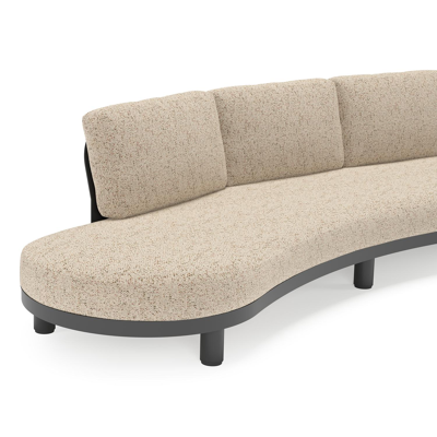 Donato loungebank in zwart aluminium met all weather cosytica Bora Jungle kussen