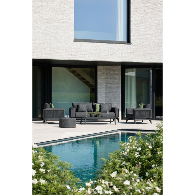 Gozo poef in sky black weather+ softtouch - Dia. 62 x H 38.5 cm