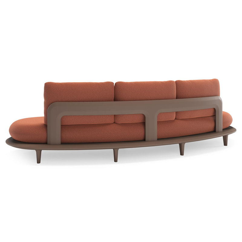 Bomero loungebank in taupe aluminium met heritage rust all weather sunbrella® luxe kussen