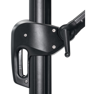 Parasol pendant Rufina en aluminium noir avec toile de parasol en all weather sunbrella® luxe chartres sooty - Larg1 400 x Larg2 300 cm (sans pied de parasol)