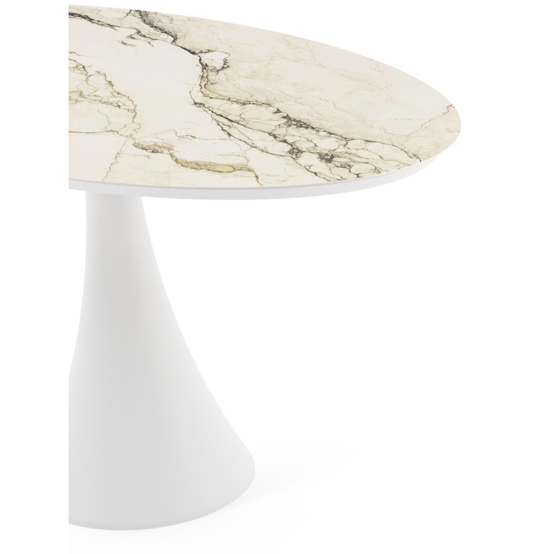 Fano tuintafel ovaal in wit aluminium en volkeramiek Colorado Dunes - L 140 x B 80 x H 74.5 cm