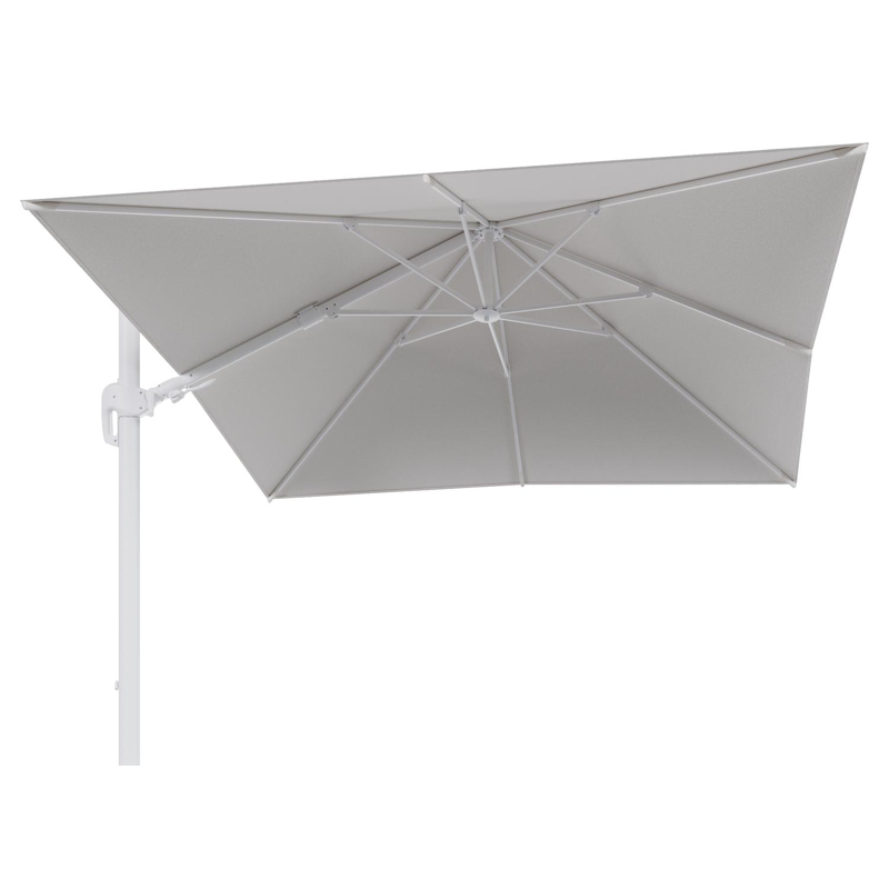 Rufina zweefparasol tiltfunctie in wit aluminium en parasoldoek in All Weather Solica Soul Optik  - L1 300 x L2 300 cm (zonder voet) (zonder voet)