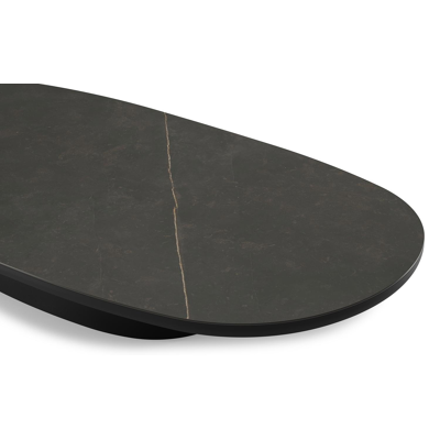 Amico loungetafel bombo in zwart aluminium en volkeramiek Calatorao - L 171 x B 89 x H 24 cm