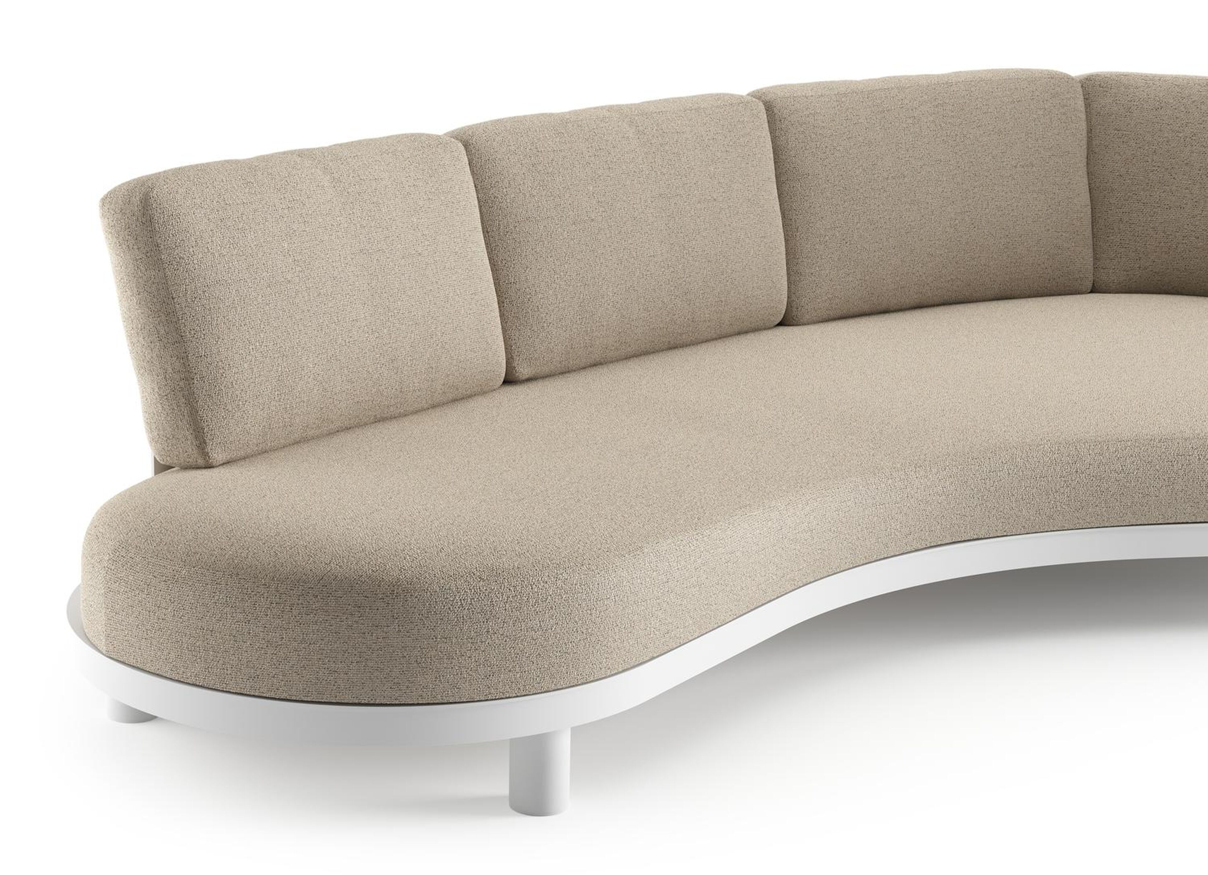 Donato loungebank in wit aluminium met marbella beige all weather cosytica kussen