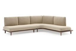 Chaise longue links + 2-zit