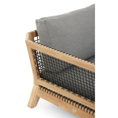 Cosito loungeset in teak en met natte charcoal chine Sunbrella® Premium kussens