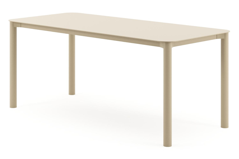 Orso tuintafel rechthoekig afgerond in beige aluminium - L 200 x B 80 x H 74.5 cm