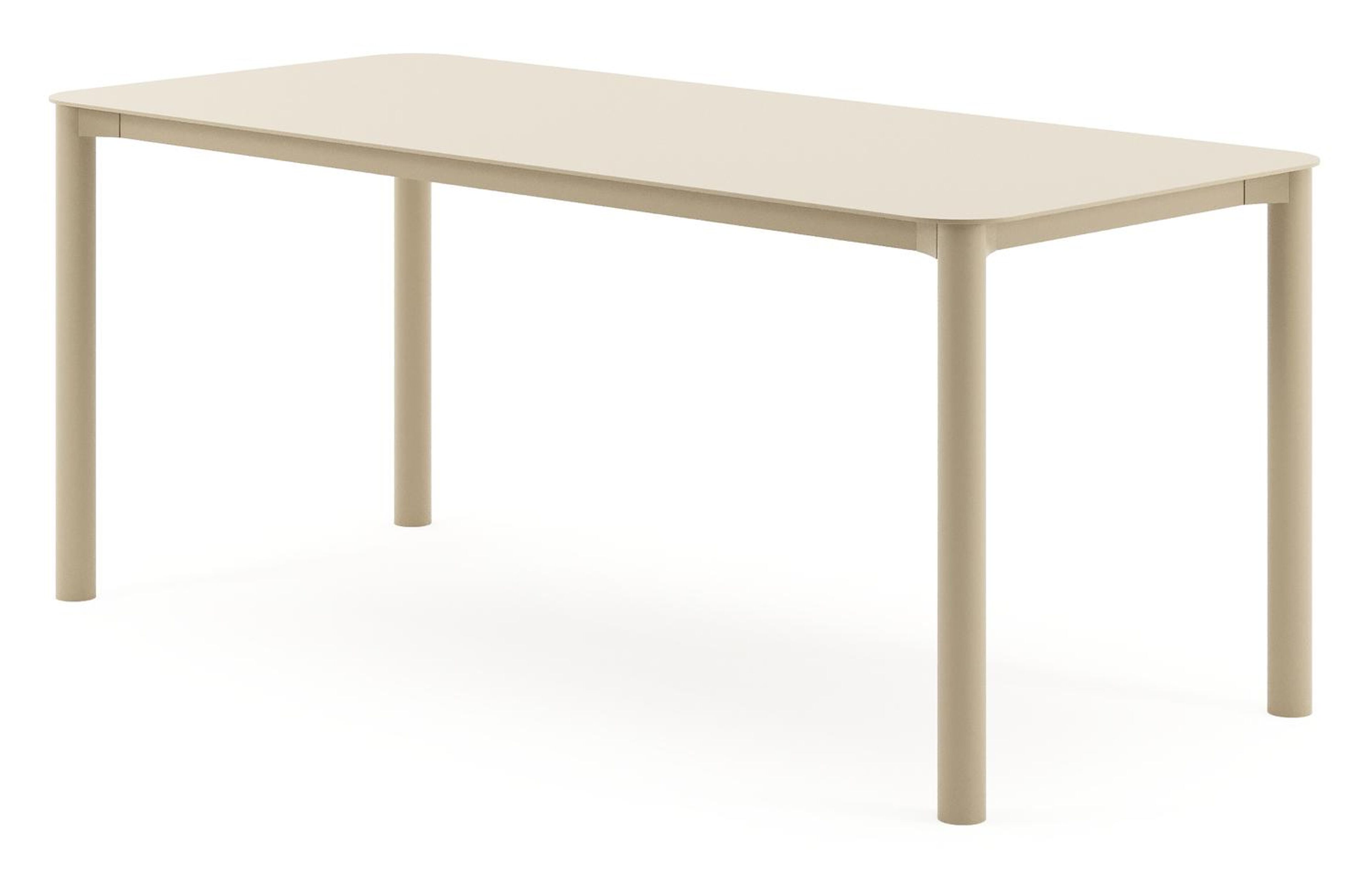Table de jardin rectangulaire Orso arrondie en aluminium beige - Lg. 200 x Lrg. 80 x Haut. 74,5 cm