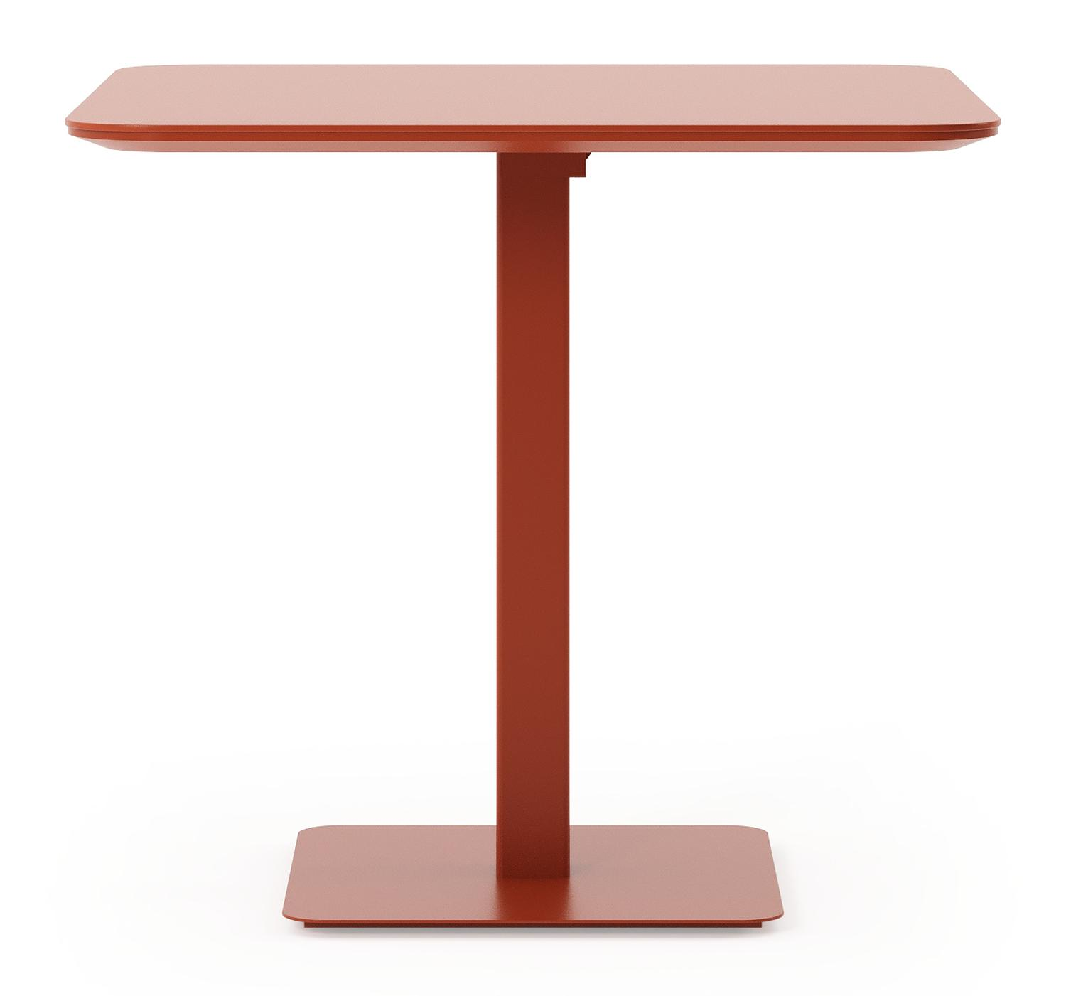 Fano kantelbare tuintafel in roestbruin aluminium - L 80 x B 80 x H 73 cm