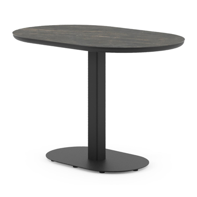 Teramo tuintafel bombo in zwart aluminium en volkeramiek Black Obsession - L 110 x B 70 x H 73.7 cm