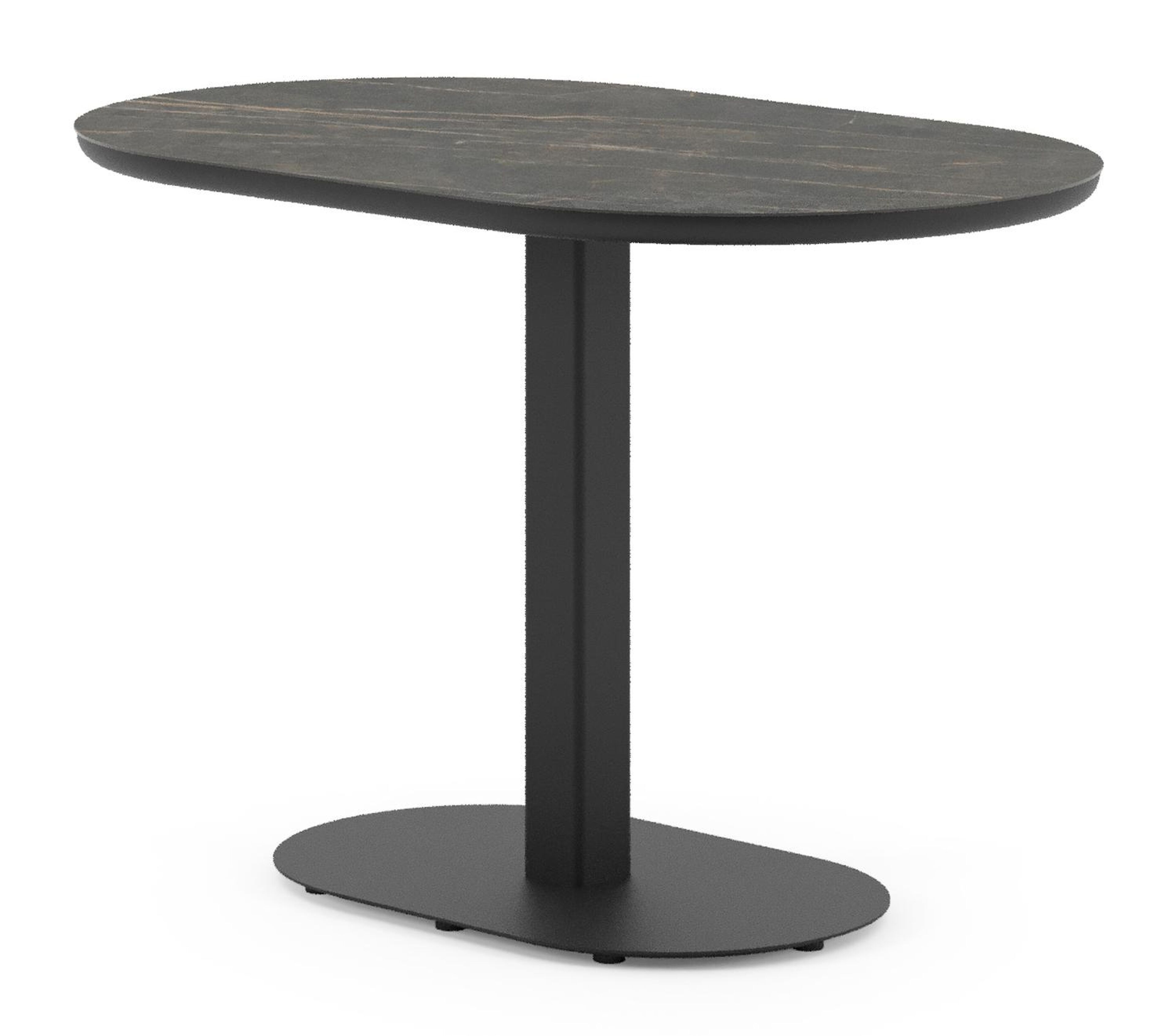 Teramo kantelbare tuintafel bombo in zwart aluminium en volkeramiek Black Obsession - L 110 x B 70 x H 74 cm